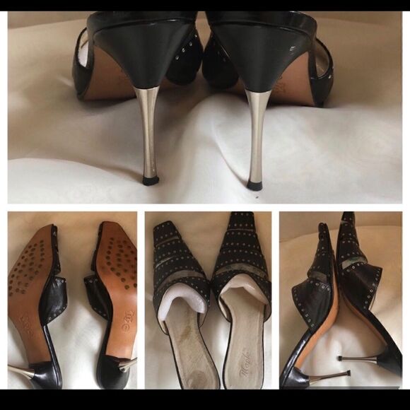 #308 MAPLE LEATHER GROMMET POINTED TOE MULE - Picture 3 of 5